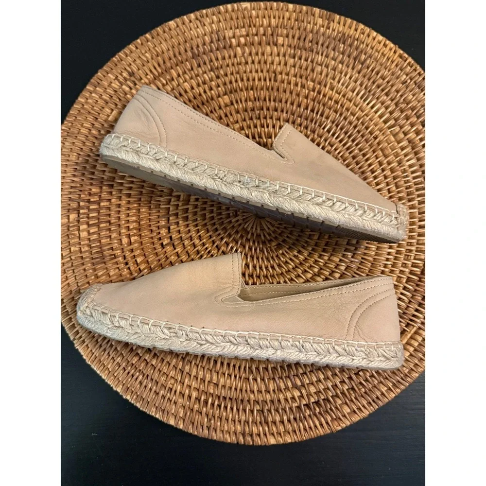 Soul Naturalizer Womens Beige Leather Espadrille‎ Slip On Flats Shoes